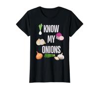 I Know My Onions Funny Value Graphic T-Shirt, Women, Black, M