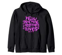 I Know That My Redeemer Lives Scripture Bible Verse Women Zip Hoodie