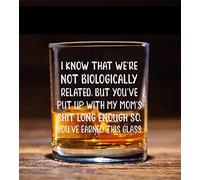 I Know That We're not Biologically Related Step Dad Whiskey Glass - Funny Birthday Christmas Fathers Day Gift for Step Dad, Step-Father, Bonus Dad