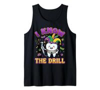 I Know The Drill Fun Mardi Gras Dental Assistant Tooth Pun Tank Top