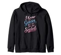 I Know the Gender but My Lips Are Sealed Gender Reveal Zip Hoodie