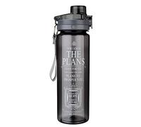 "I Know the Plans" Black Plastic Water Bottle - Jeremiah 29:11