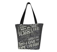 I Know The Plans Have You Declares Lord Fashion Canvas Tote Bag With All Over Print Design,Large Reusable Shopper Tote With Double Handles,Beach Tote, Weekend Bag