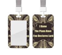 I Know The Plans Have You Declares Lord Id Badge Holder with Lanyard Waterproof Key Card Holder Case Id Card Protector with Clear Id Window Name Tags for Women Men Work Office Doctor Nurse
