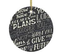 I Know The Plans Have You Declares Lord Print Round Xmas Ornaments, Christmas ceramic pendant Hanging for Xmas Tree Home Indoor Outdoor Decor