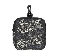 I Know The Plans Have You Declares Lord Square Zipper Pouch with All-Over Print,Waterproof Rubber-Fabric, Lightweight Durable Small Organizer Bag for Coins, Cards, Keys