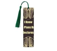 I Know The Plans Have You Declares Lord Wooden Bookmarks 5 Pcs,Handmade Double-Sided Printed Book Marks Page Markers with Dark Green Tassels Book Accessories Gift for Book Lovers Women Men