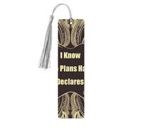 I Know The Plans Have You Declares Lord Wooden Bookmarks 5 Pcs,Handmade Double-Sided Printed Book Marks Page Markers with Gray Tassels Book Accessories Gift for Book Lovers Women Men