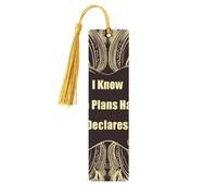 I Know The Plans Have You Declares Lord Wooden Bookmarks 5 Pcs,Handmade Double-Sided Printed Book Marks Page Markers with Gold Tassels Book Accessories Gift for Book Lovers Women Men