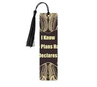 I Know The Plans Have You Declares Lord Wooden Bookmarks 5 Pcs,Handmade Double-Sided Printed Book Marks Page Markers with Black Tassels Book Accessories Gift for Book Lovers Women Men