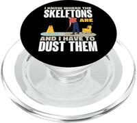 I Know Where The Skeletons Are Custodian Humor PopSockets PopGrip for MagSafe