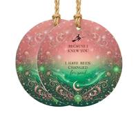 I Know You Christmas Tree Ornaments, Pink and Green Christmas Ornaments, Good Holiday Decorative Hanging Piece, 2D Acrylic Decorations, Christmas Tree Decorations, for Friends (2PC)