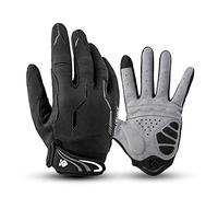 I Kua Fly Cycling Gloves Full Finger Mountain Bike Gloves Gel Padded Touchscreen MTB Gloves for Men Women, Black, XL