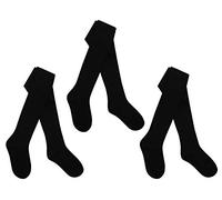 I.L.C.K Girls 3 Pairs Back To School Plain Cotton Rich Tights, Black, 5-6 Years