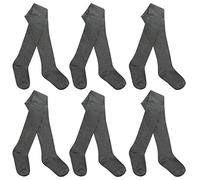 I.L.C.K Girls 6 Pairs Back To School Plain Cotton Rich Tights, 11-12 Years, Grey 6-pack