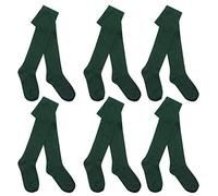 I.L.C.K Girls 6 Pairs Back To School Plain Cotton Rich Tights, 9-10 Years, Green 6-pack