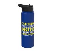 I Learned to Drive Through Video Games Driving License Test Stainless Steel Insulated Water Bottle