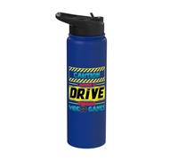 I Learned to Drive Through Video Games Driving License Test Stainless Steel Insulated Water Bottle