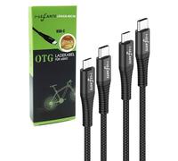 i-LEFANTE 2 Pack eBike Charging Cables for Bosch Intuvia, Kiox, Nyon Displays, 35 cm, Micro USB to USB C, Black