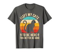I Left My Cats to BE HERE This Better BE Good T-Shirt, Men, Asphalt Grey, Medium