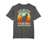 I Left My Cats to BE HERE This Better BE Good T-Shirt, Men's Big and Tall, Asphalt Grey, 4X Tall