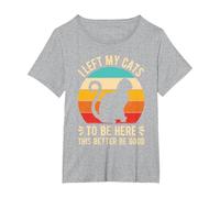 I Left My Cats to BE HERE This Better BE Good T-Shirt, Women's Plus, Heather Grey, 3X