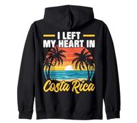 I Left My Heart In Costa Rica Vacation Travel Cost Rica Zip Hoodie