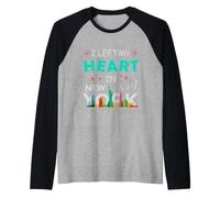 I Left My Heart in New York Big Apple NYC Proud American Raglan Baseball Tee