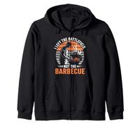 I Left the Battlefield Not the Barbecue Veterans Day Zip Hoodie