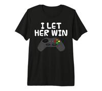 I Let Her Win, Video Gamer Husband Brother Boyfriend Funny Premium T-Shirt