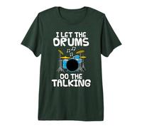 I Let The Drums Do The Talking, Drummer Introvert Musician Premium T-Shirt