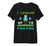 I Leveled Up to Paw Paw Retro Gamer Pixel Design Premium T-Shirt