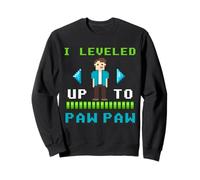 I Leveled Up To Paw Paw Retro Gamer Pixel Design Sweatshirt