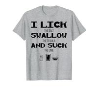 I Lick Swallow and Suck Alcohol T-Shirt Drinking Tee T-Shirt, Men, Heather Grey, 4X-Large