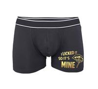I Licked It So It's Mine Mens Boxers-Valentines Day Boyfriend Husband Funny Love (Small, Black Prime)