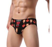 I Licked It So It's Mine Personalized Boxers for Men, Custom Photo Funny Face Boxer Briefs Shorts Underwear for Him