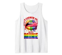 I Licked It So Its Mine Rainbow Lips Tank Top