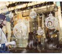 i.LifeUK Blue Magic Design - Extra Large Christmas Ball Shop window Wall Art Decoration Sticker - Frosted Effect, Inside Glass for Outside Viewer