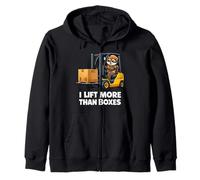 I Lift More Than Boxes Forklift Operator Humor Zip Hoodie