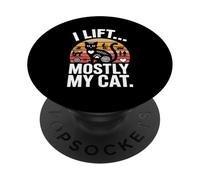 I Lift Mostly My Cat Funny Workout Cat Lover PopSockets Adhesive PopGrip