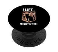 I Lift Mostly My Cat Funny Workout Cat Lover PopSockets Adhesive PopGrip