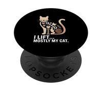 I Lift Mostly My Cat Funny Workout Cat Lover PopSockets Adhesive PopGrip