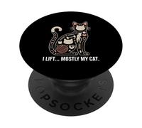 I Lift Mostly My Cat Funny Workout Cat Lover PopSockets Adhesive PopGrip