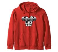 I Lift Therefore I Am Funny Weightlifting Philosophy Zip Hoodie