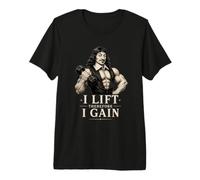 I Lift Therefore I Gain, Funny Gym Philosophy Descartes Premium T-Shirt