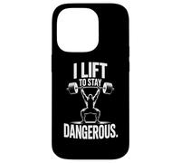 I LIFT TO STAY DANGEROUS Gym Barbell Power Case for iPhone 14 Pro
