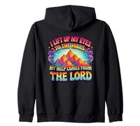 I Lift Up My Eyes To The Hills, My Help Comes From The Lord Zip Hoodie