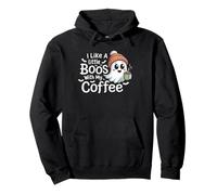 I Like A Little Boos With My Coffee Halloween Ghost Gifts Pullover Hoodie