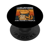 I Like Bearded Dragons And Coffee And Maybe 3 People Vintage PopSockets Adhesive PopGrip