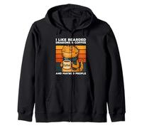 I Like Bearded Dragons And Coffee And Maybe 3 People Vintage Zip Hoodie